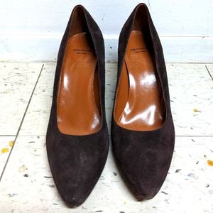 Aquatalia brown Suede chunky heel